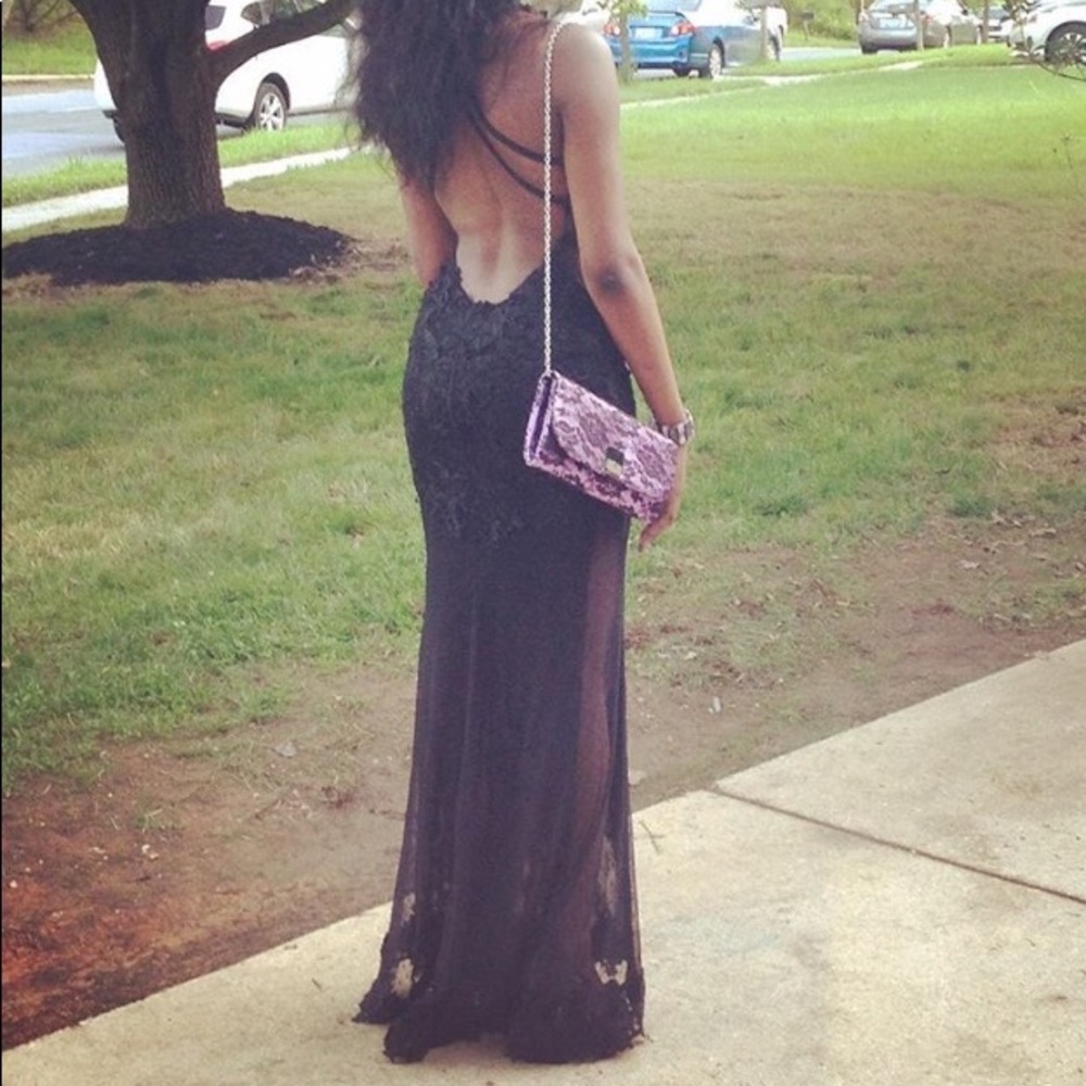 Black Lace Prom Dress